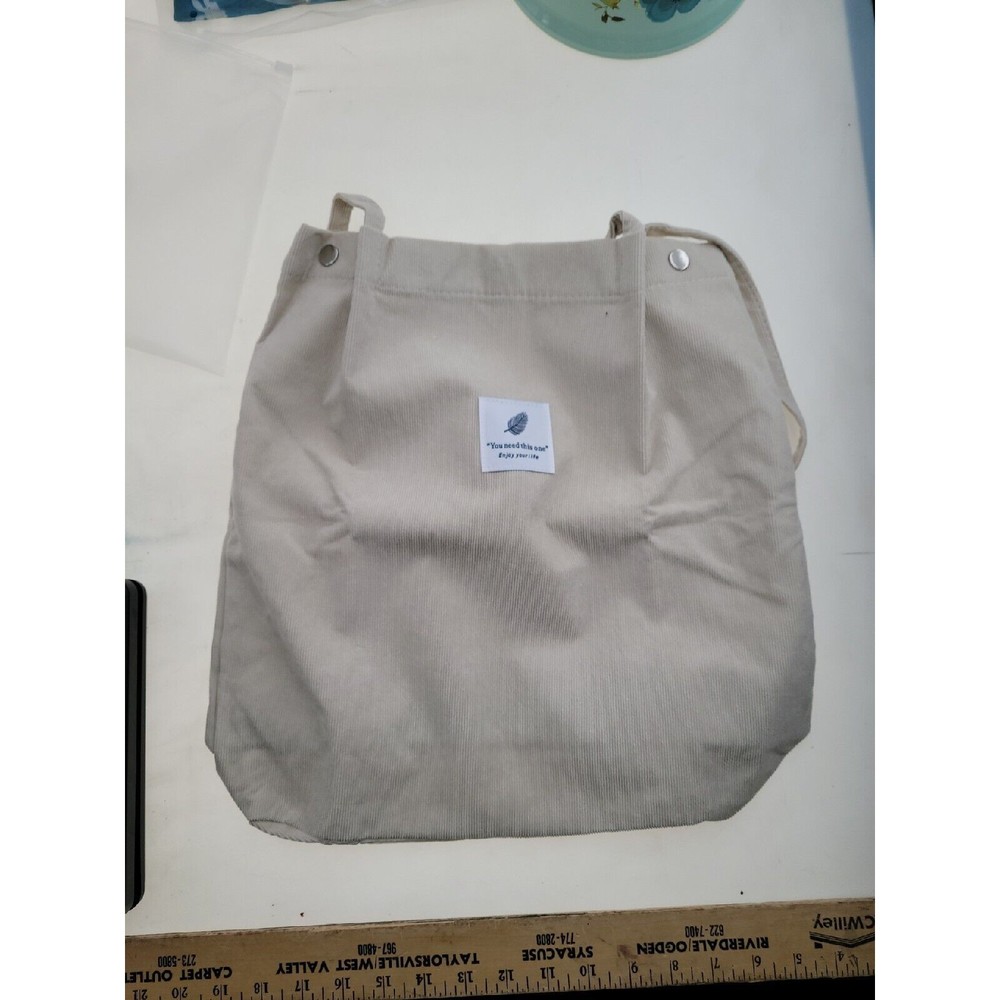 Corduroy Tote Bag For Women Girls Shoulder Bag With Inner Pocket For Work Beach